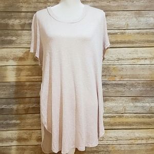 Pale Pink Tunic Tee Shirt Super Cute Top